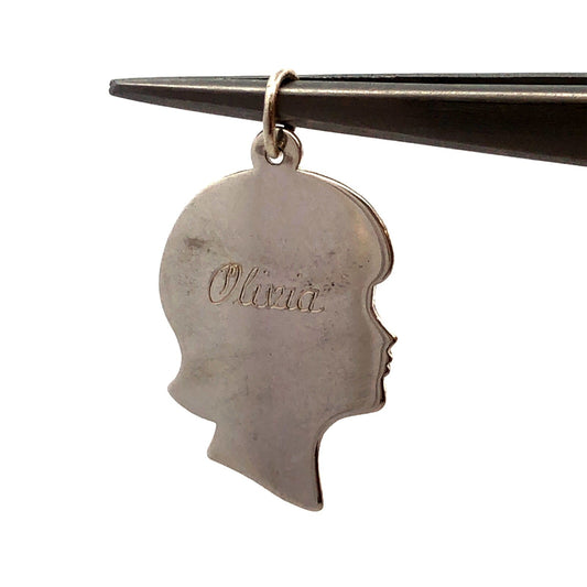 James Avery 925 Sterling Silver Girl Profile Silhouette Olivia Charm Pendant