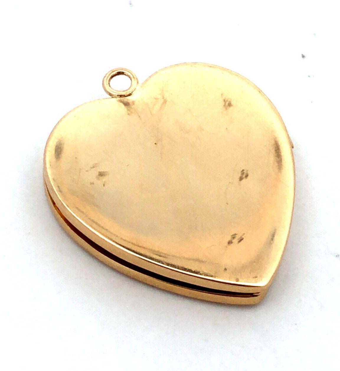 Designer HFB 14K Yellow Gold Engraved Heart Love Picture Locket Pendant