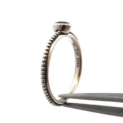 Authentic PANDORA Sterling Silver Red Cubic Zirconia One Heart 190896SGR Ring