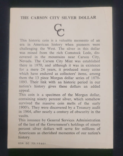 1880 Carson City .900 Silver Rare GSA Hoard MS64 Morgan Dollar w/ Original Box