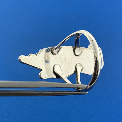 Native American Old Pawn 925 Sterling Silver Black Onyx Squash Blossom Ring