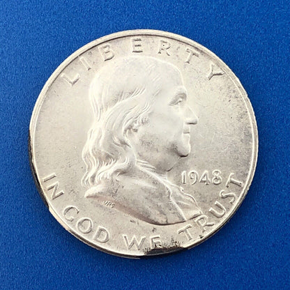 1948 D Franklin Silver Half Dollar Better Key First Year Series Denver Mint Coin