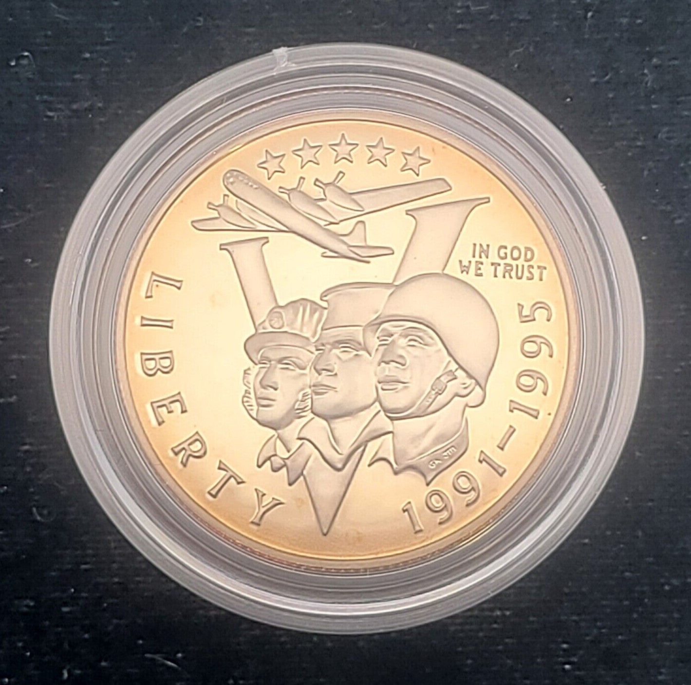 1991-1995 WWII 50th Anniversary Two Coin .900 Silver Proof Commemorative Set