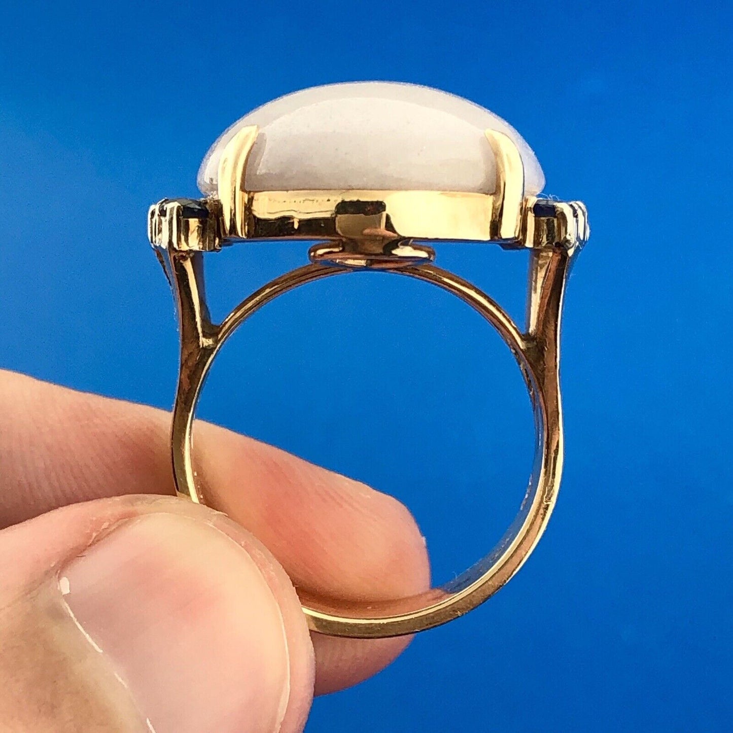 14K Yellow Gold Lavender Jade Diamond Ruby Sapphire Accented Statement Ring