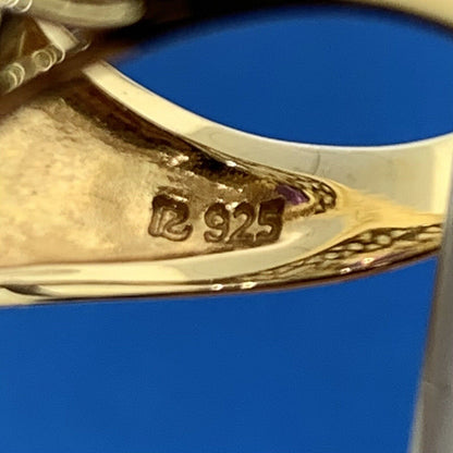 Designer 925 Sterling Silver Vermeil Round Amethyst Butterfly Scroll Ring