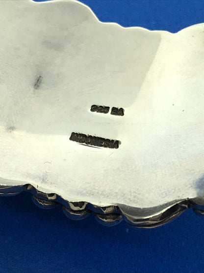 Designer BA Suarti Sterling Silver Black Onyx Balinese Statement Cuff Bracelet