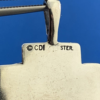 Designer Clyde Duneier CDI 925 Sterling Silver Signed Concho Cross Pendant