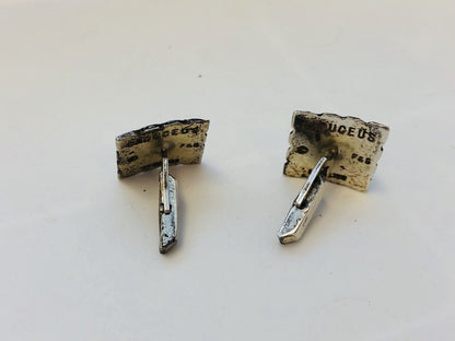 Vintage Sterling Silver Fenwick & Sailors Cadueces Doctor Medical Cuff Links