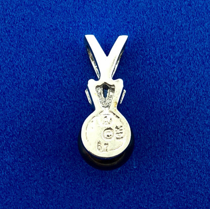 Designer 14K White Gold Black Pearl Diamond Charm Pendant