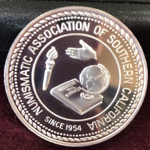 1988 Numismatic Association of Southern California 999 Silver Youth in Numis Rnd