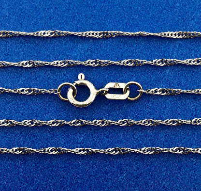 Designer 14K White Gold Diamond Love Infinity Eternity Bar Pendant Necklace