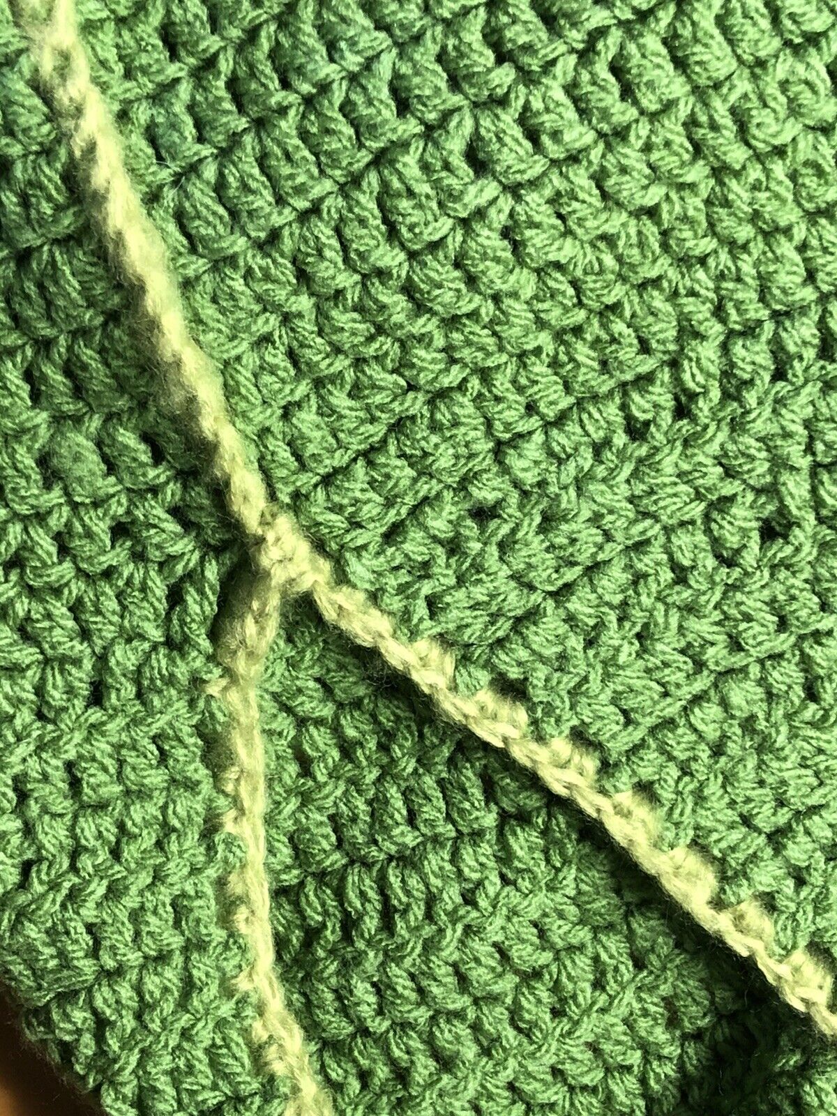 Hand Crocheted Knitted Green Newborn Baby's One Piece Pea Pod Photo Blanket