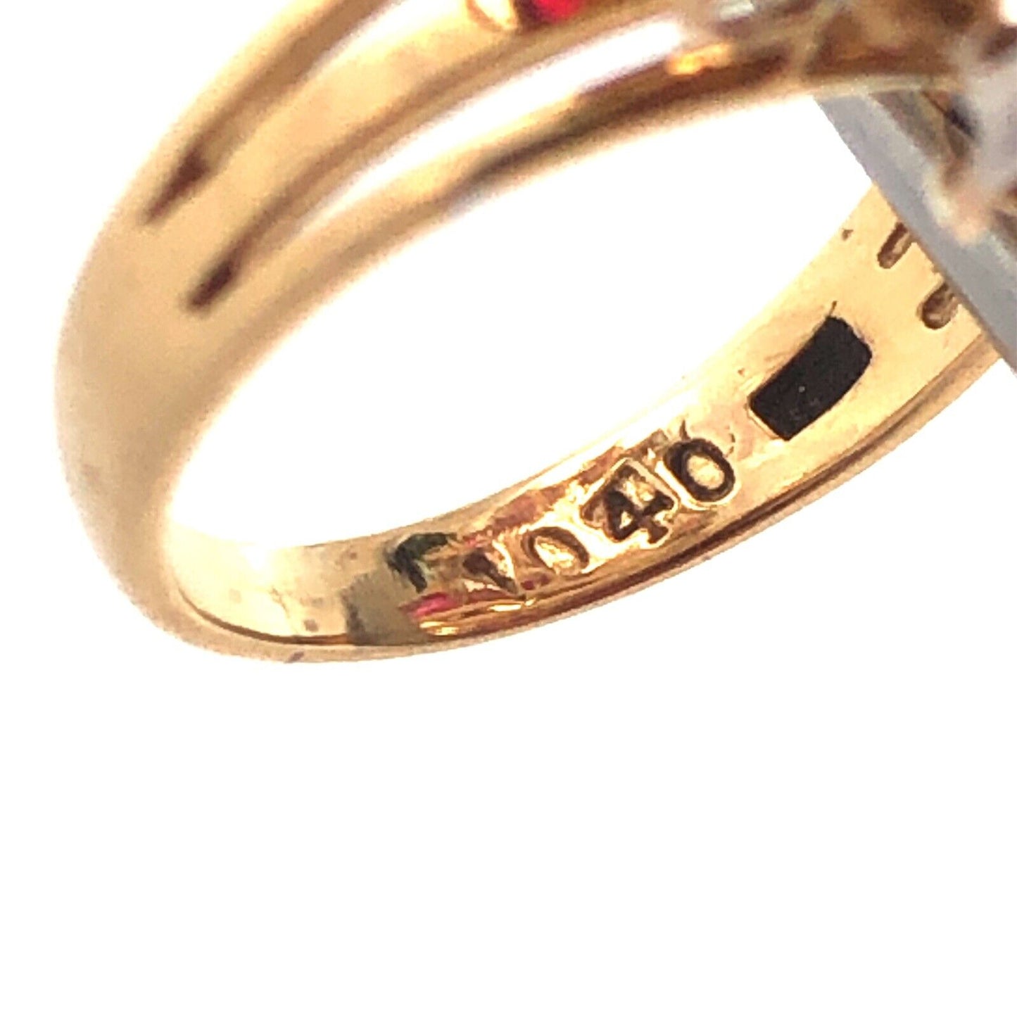 Exquisite Vintage 14K Yellow Gold Ruby Diamond Cluster Statement Cocktail Ring