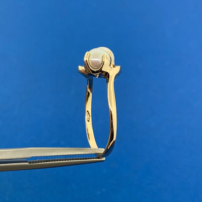 10K Yellow Gold Pearl Duo Bypass Cocktail Ring