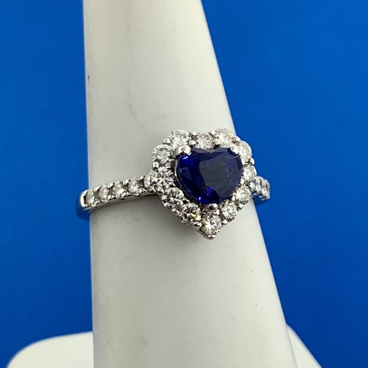 Kallati 14K White Gold Ceylon Sapphire & Diamond Heirloom Collection Ring