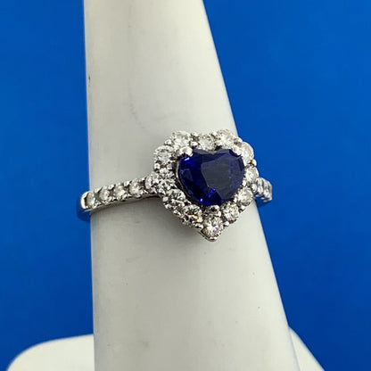 Kallati 14K White Gold Ceylon Sapphire & Diamond Heirloom Collection Ring