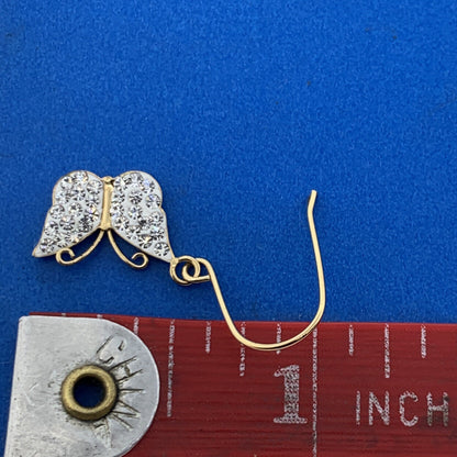 Jacmel Mauritius 925 Sterling Silver Vermeil Crystal Butterfly Dangle Earrings