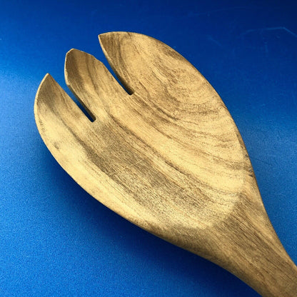Gorham Buttercup 925 Sterling Silver Handle Salad Serving Wooden Spork 11"