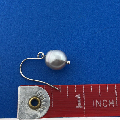 Designer Honora Sterling Silver 925 Freshwater Gray Pearl Dangle Hook Earrings