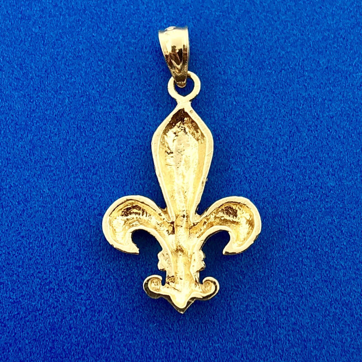 Classic 14K Yellow Gold Fleur De Lis New Orleans Louisiana Geaux Saints Pendant