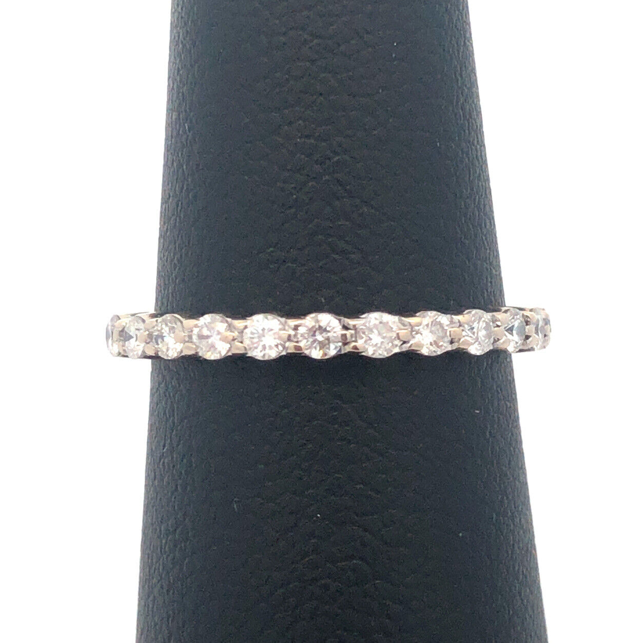 Designer 14K White Gold Round Diamond Stackable Wedding Band Ring