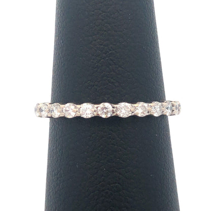 Designer 14K White Gold Round Diamond Stackable Wedding Band Ring