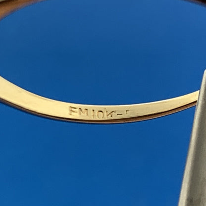 Designer 10K Yellow Gold Aquamarine Solitaire March Anniversary Ring