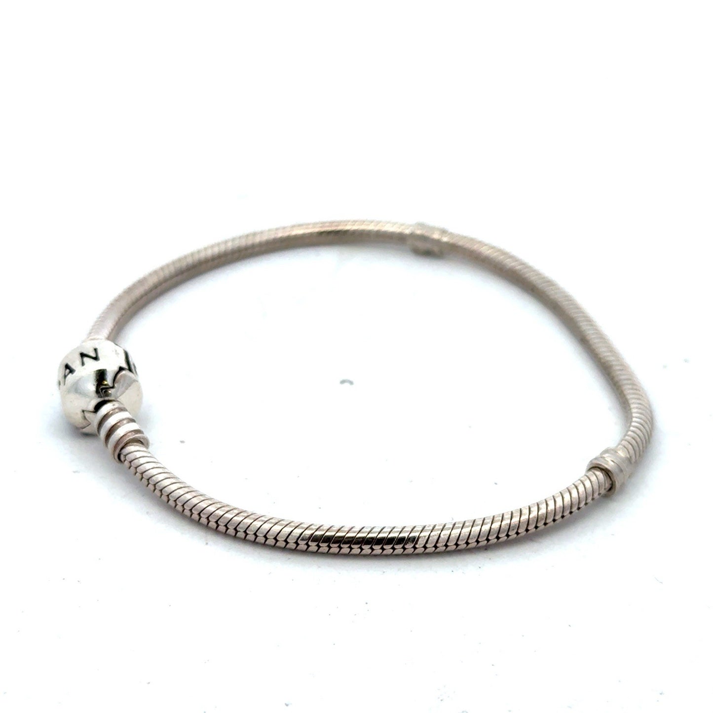 Authentic PANDORA 925 Sterling Silver Snake Chain Charm 7.5 Inch Bracelet