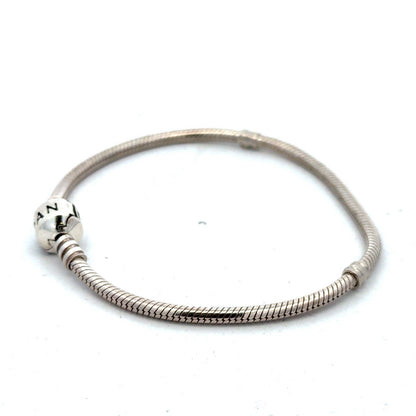 Authentic PANDORA 925 Sterling Silver Snake Chain Charm 7.5 Inch Bracelet
