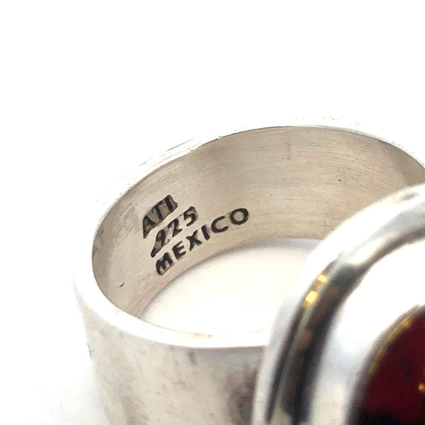 Designer ATI Mexico Sterling Silver Brecciated Jasper Cabochon Statement Ring