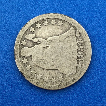 1854 P Seated Liberty Silver Dime 10c Better Key Philadelphia Mint Coin