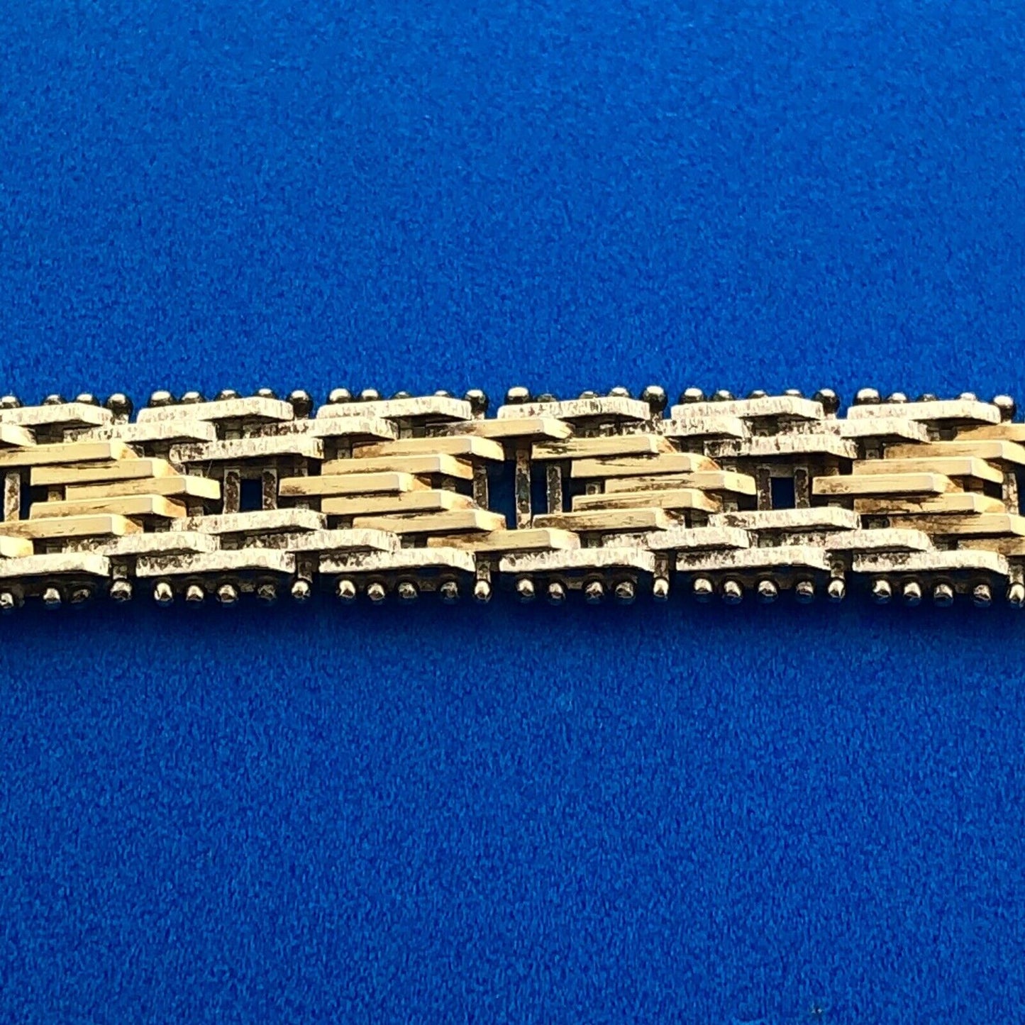 Designer Milor Italy 925 Sterling Silver Gold Two Toned Diamond Cut Bracelet