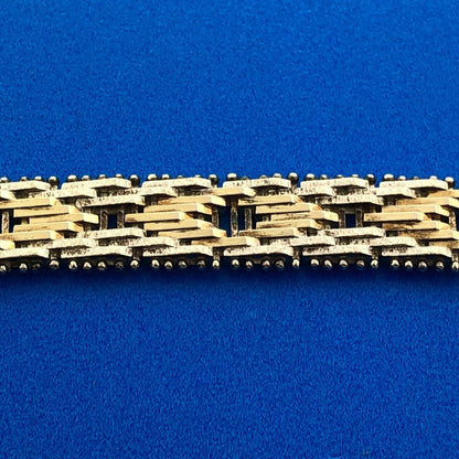 Designer Milor Italy 925 Sterling Silver Gold Two Toned Diamond Cut Bracelet