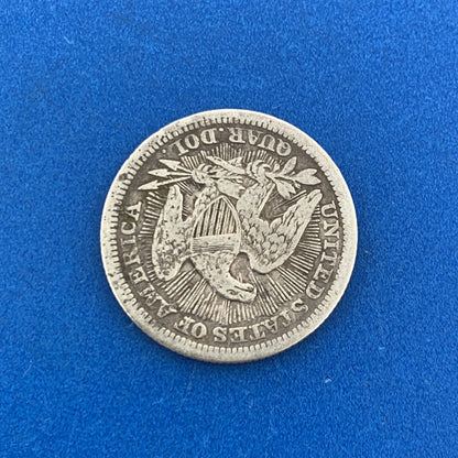 1853 25c Arrows & Rays Seated Liberty Quarter 90% Silver Rare Date Type Coin