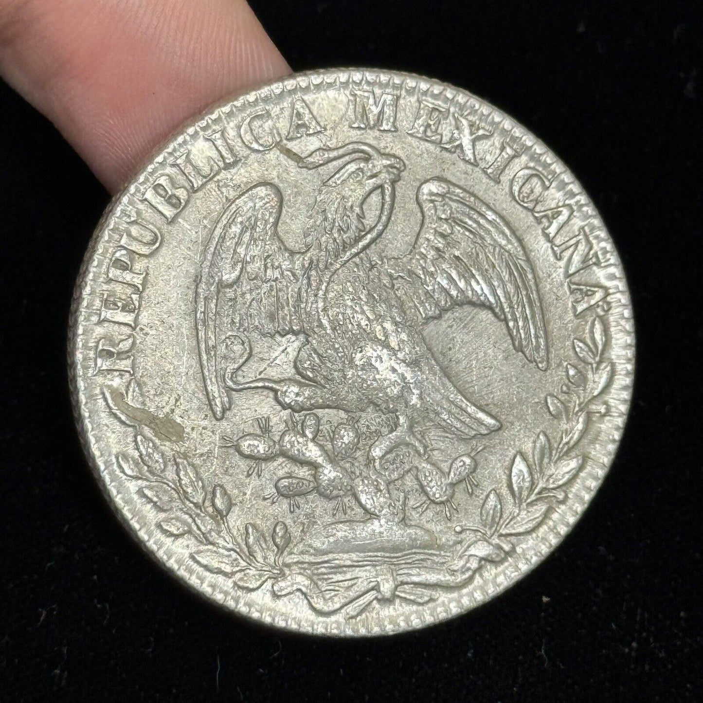 1837 Go Guanajuato Mexico 8 Reales P.J. Cap & Rays Libertad .903 Silver Coin
