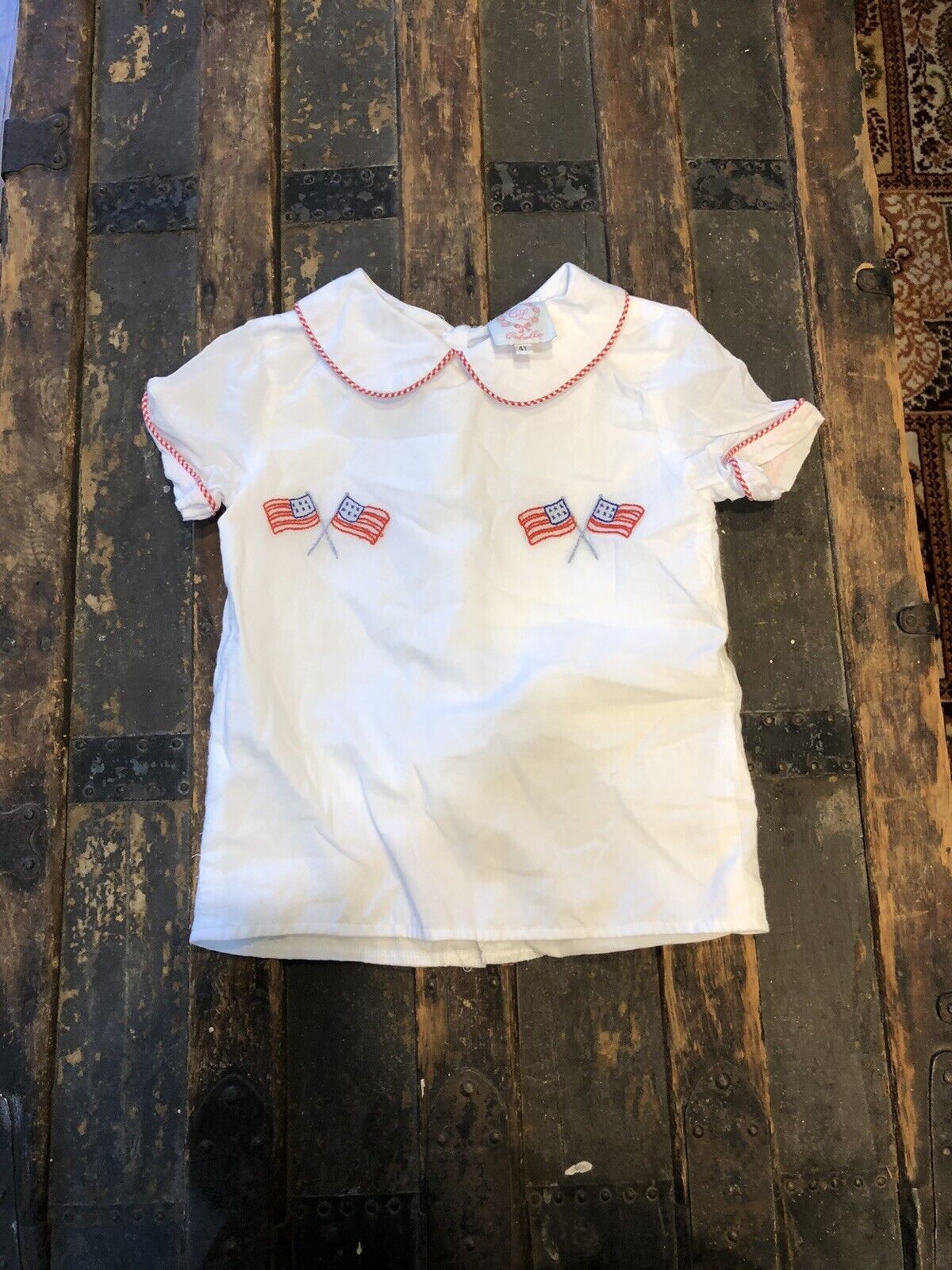 Cecil & Lou Girls 4th of July America Cotton White Shirt Red Pants Size 4T Set