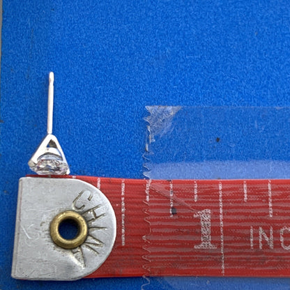 Designer 14K White Gold Cubic Zirconia CZ Solitaire Stud Earrings