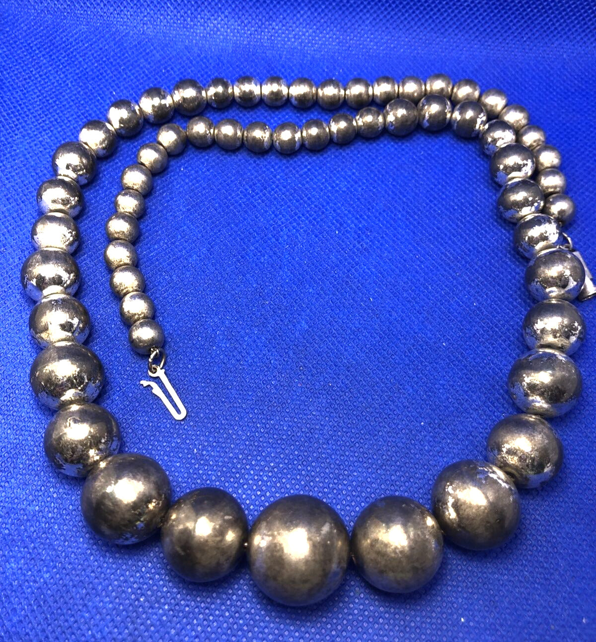 Vintage 1980's Silver-Tone Graduated Ball Beaded Statement Necklace Lot of Two