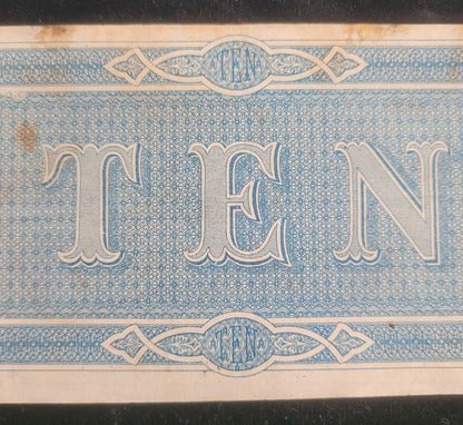 1864 $10 Richmond, VA Confederate States of America Obsolete Currency Bank Note