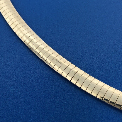 Classic Milor Italy Sterling Silver 925 Omega Snake Wide Choker Necklace