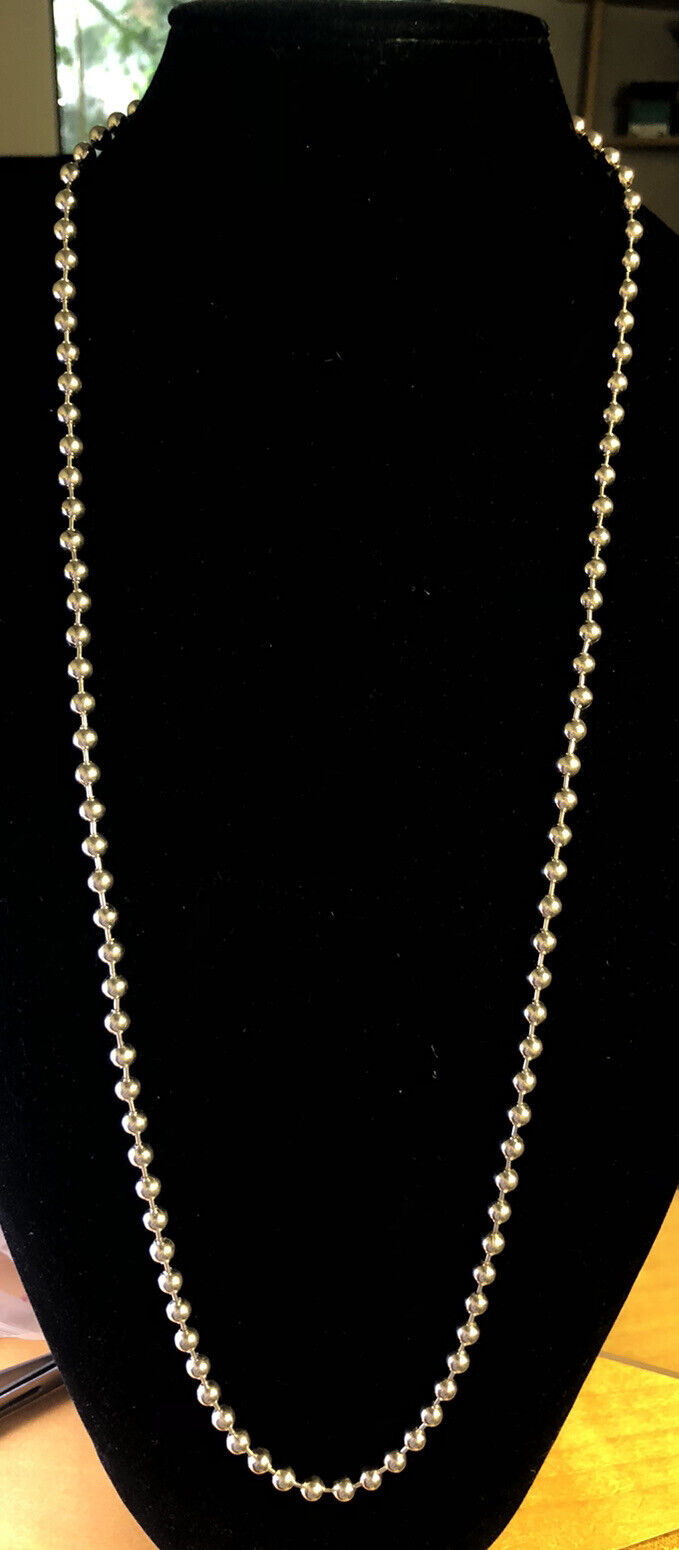 Designer AT Italy 925 Sterling Silver Beaded Chain Statement Necklace