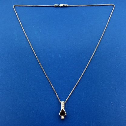 Designer India 14K White Gold Trilliant Garnet Diamond Accent January Necklace