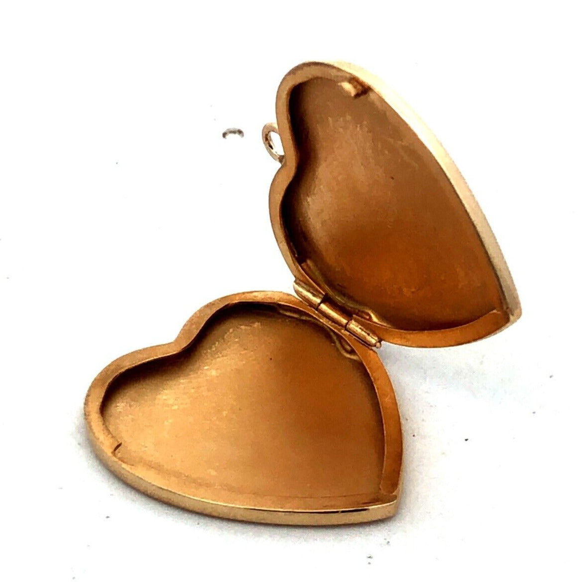 Designer HFB 14K Yellow Gold Engraved Heart Love Picture Locket Pendant