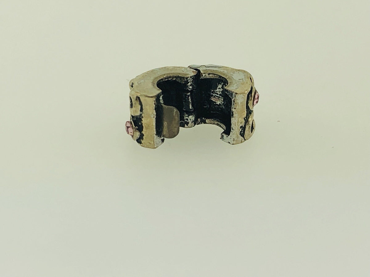 Retired PANDORA ALE Sterling Silver 925 Tendril Pink CZ Clip Bead Charm 790380