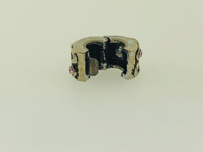 Retired PANDORA ALE Sterling Silver 925 Tendril Pink CZ Clip Bead Charm 790380