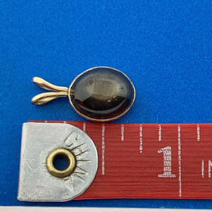 Lovely 14K Yellow Gold Black Star Sapphire Petite Charm Pendant