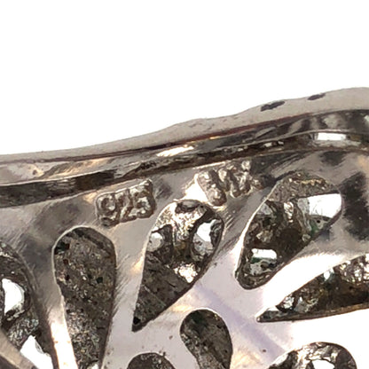 Designer 925 Sterling Silver Gold Tone Accents CZ Open Work Cross Statement Ring