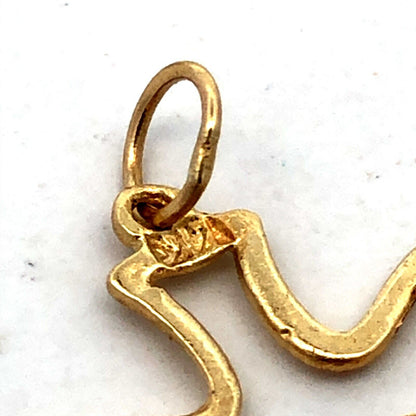 Estate 14K Yellow Gold Diamond Cut Holy Ghost Dove Confirmation Charm Pendant