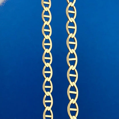 10k Yellow Gold Oval Link Variation 9.25" Lobster Claw Chain Bracelet Anklet