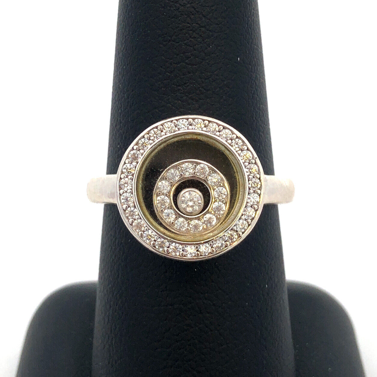 Designer STS 925 Sterling Silver Round Cubic Zirconia CZ Infinity Size 8 Ring